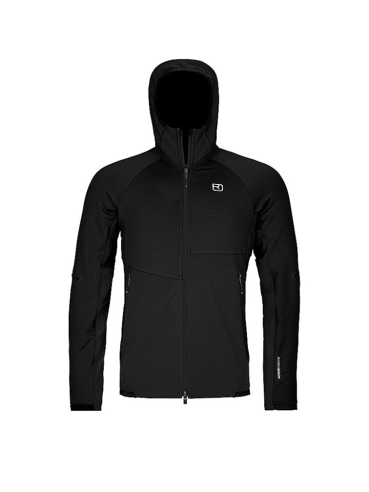 ORTOVOX Herren Fleecejacke RIB Hoodie schwarz | L