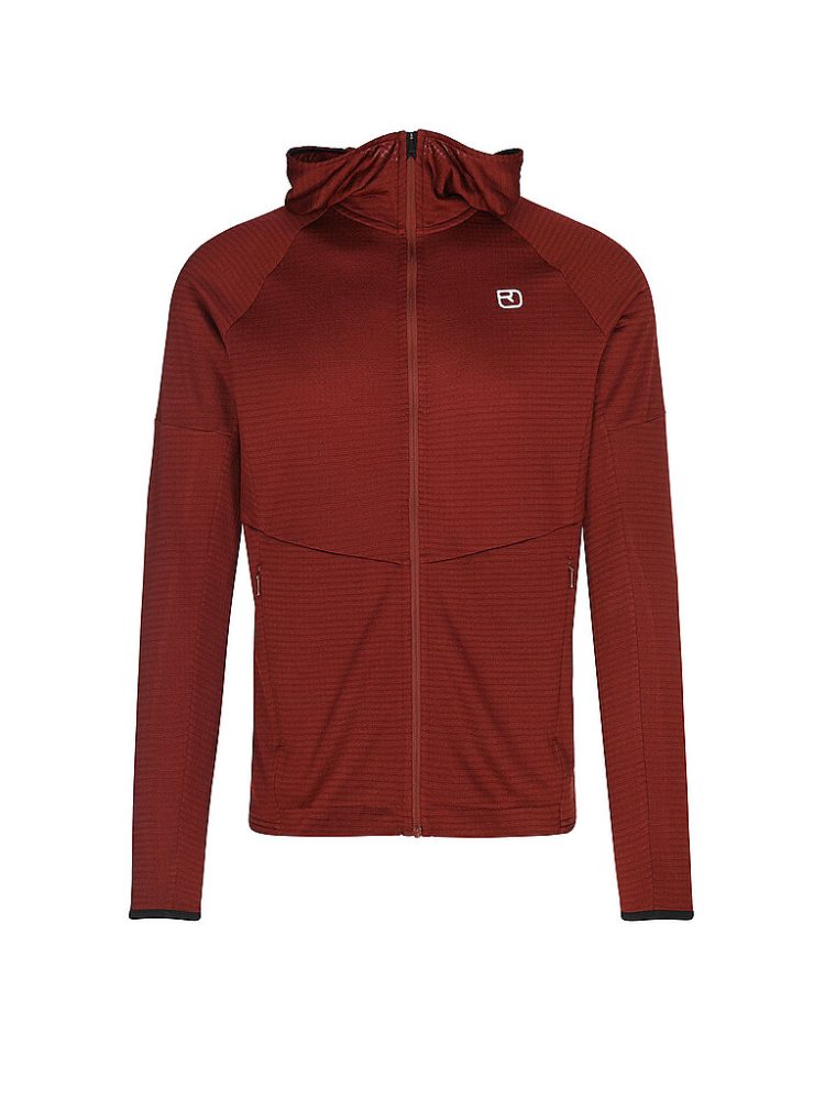 ORTOVOX Herren Fleecejacke Light Grid Hoodie dunkelrot | L