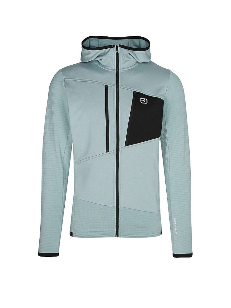 ORTOVOX Herren Fleecejacke Grid Hoodie hellblau | XL