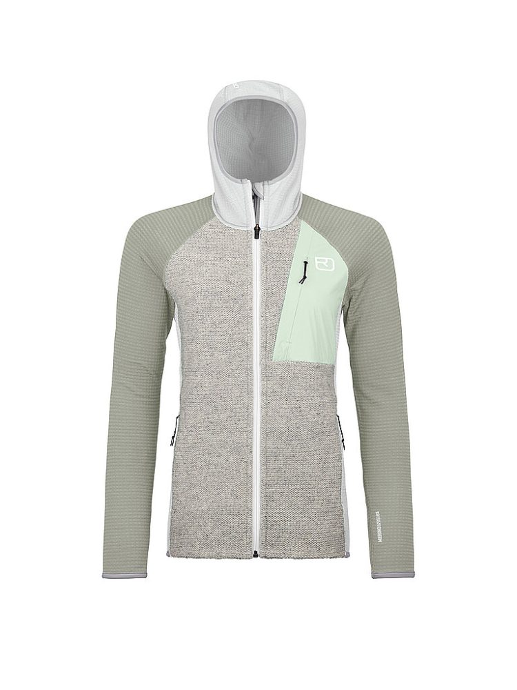 ORTOVOX Damen Fleecejacke Classic Knit Hoodie hellgrau | M
