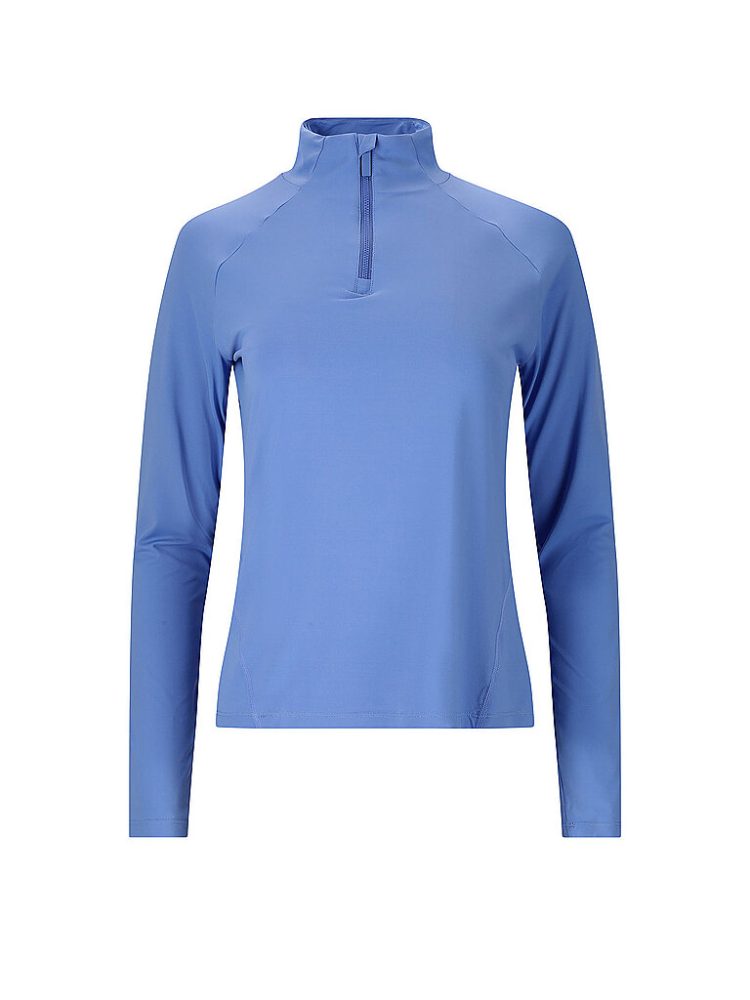 ATHLECIA Damen Fitnessshirt Grina 1/2 Zip blau | 40