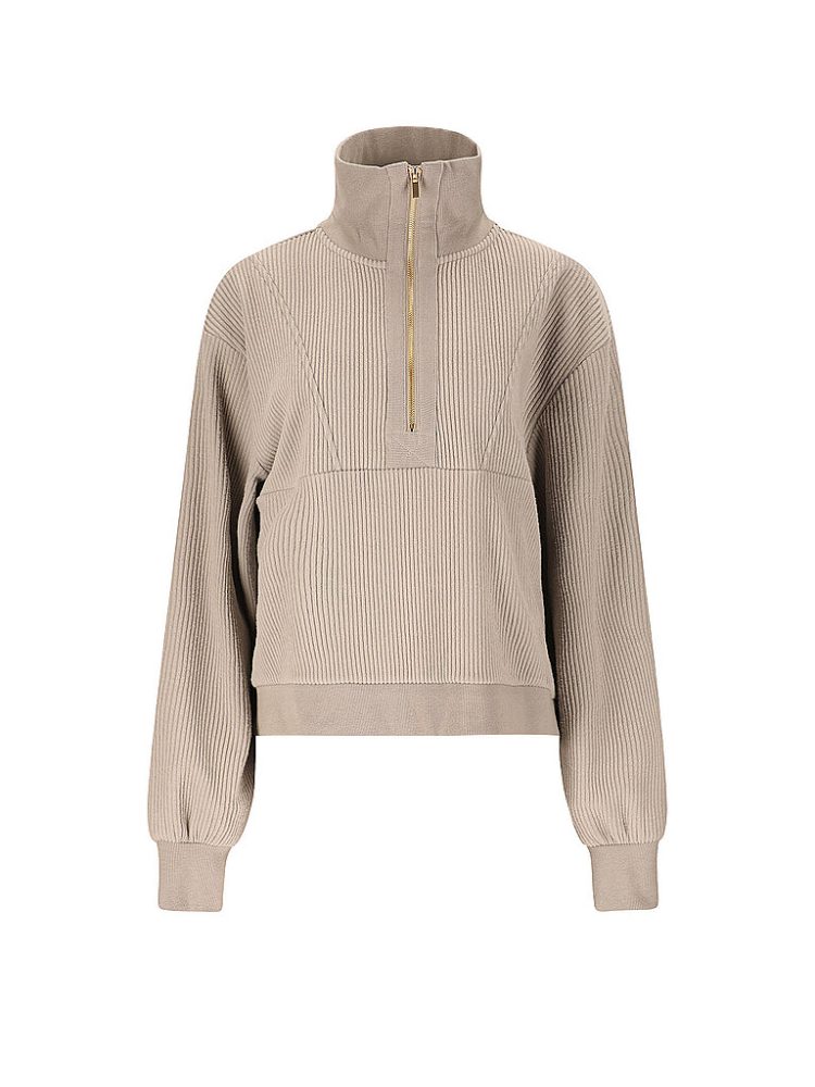 ATHLECIA Damen Sweater Reiley HalfZip hellgrau | 38