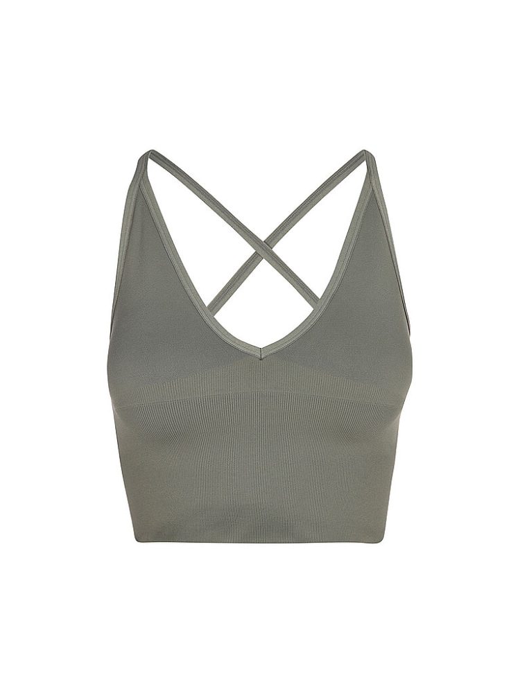 AIM'N Damen Sport-BH Bralette Cross Back Shape Seamless Medium Support olive | S