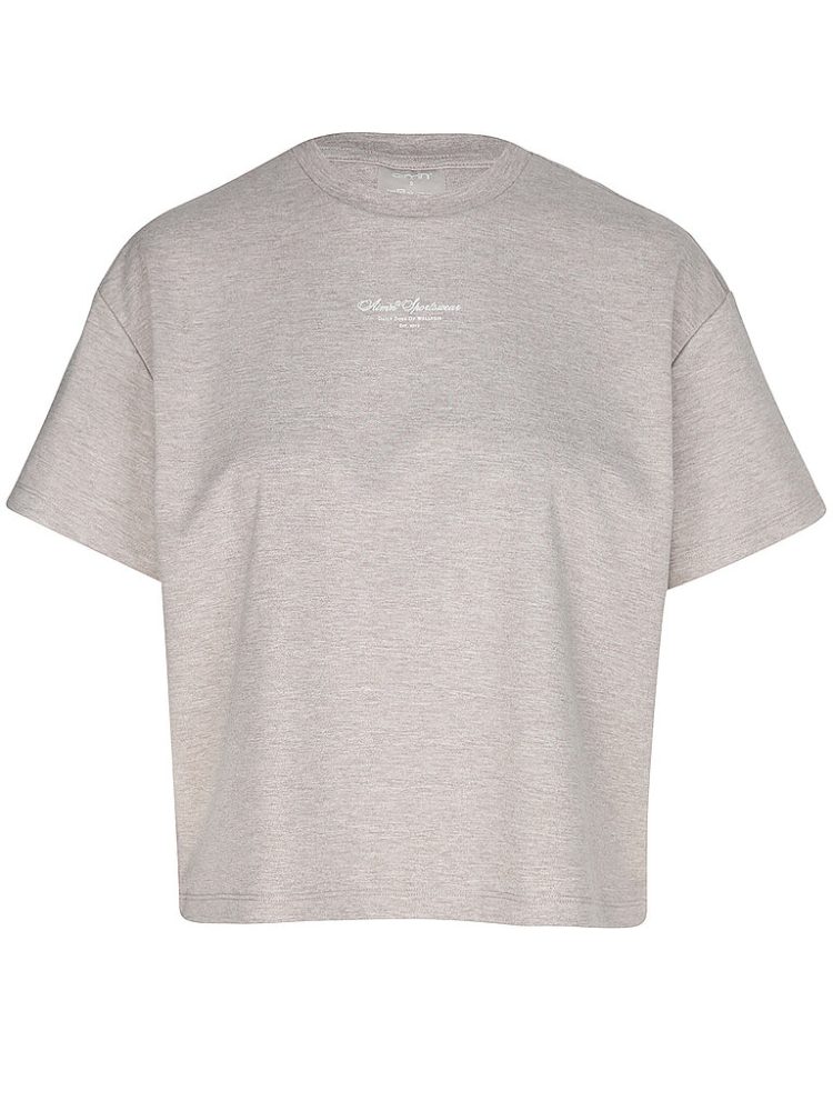 AIM'N Damen T-Shirt Boxy Script beige | XS