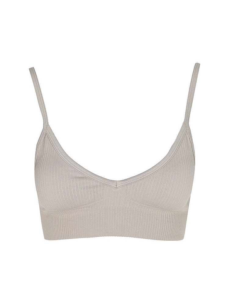 AIM'N Damen Sport-BH Deep Cut Ribbed Seamless Low Support beige | M