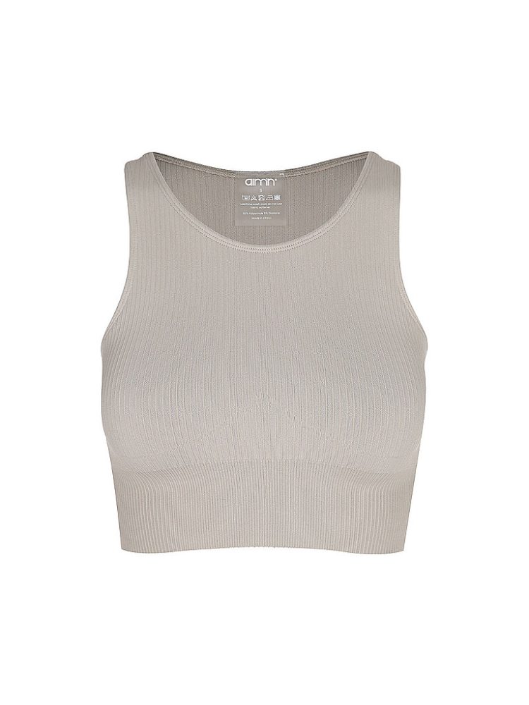 AIM'N Damen Sport-BH Ripped Seamless Cropped Medium Support beige | M