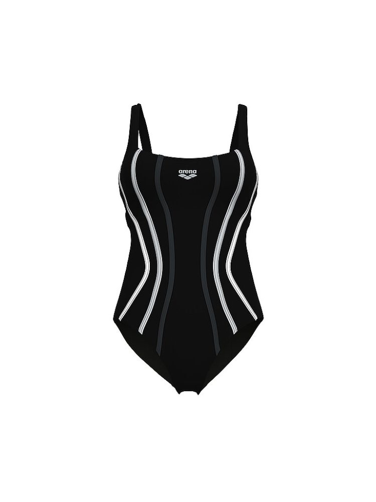 Arena W Arena Swimsuit Sofia Soft Curve Back C Cup Figurformender Badeanzug Damen, schwarz, Grösse: D 46