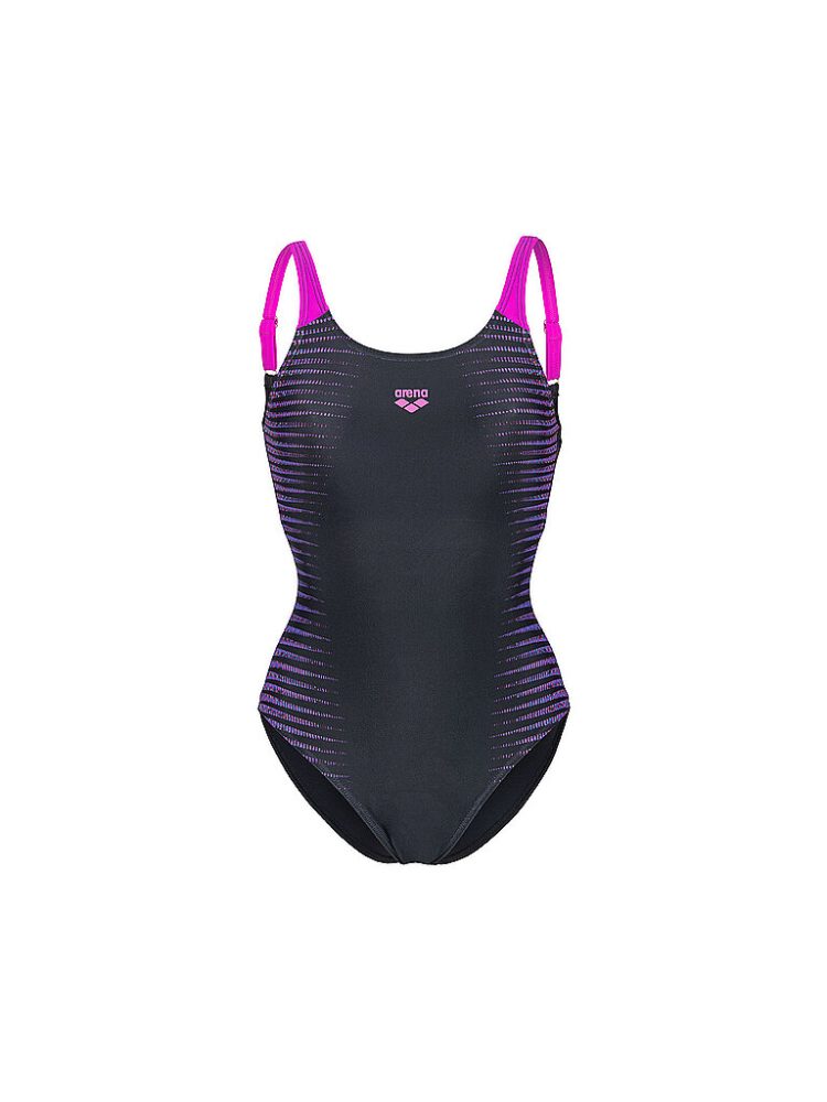 Arena W Arena Side Placement Swimsuit U Back B Badeanzug Damen, schwarz, Grösse: D 44