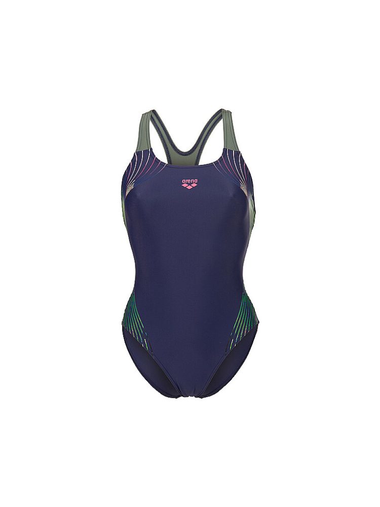 Arena W Arena Nuance Swimsuit Swim Pro Back L Badeanzug Damen, blau, Grösse: D 42