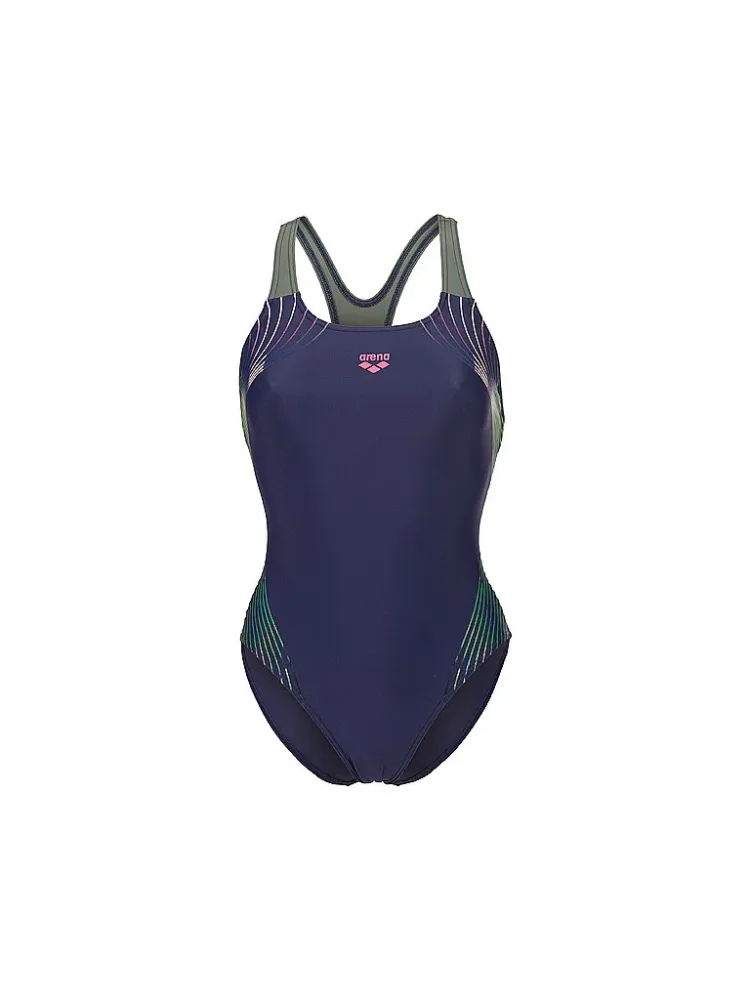 Arena W Arena Nuance Swimsuit Swim Pro Back L Badeanzug Damen, blau, Grösse: D 38