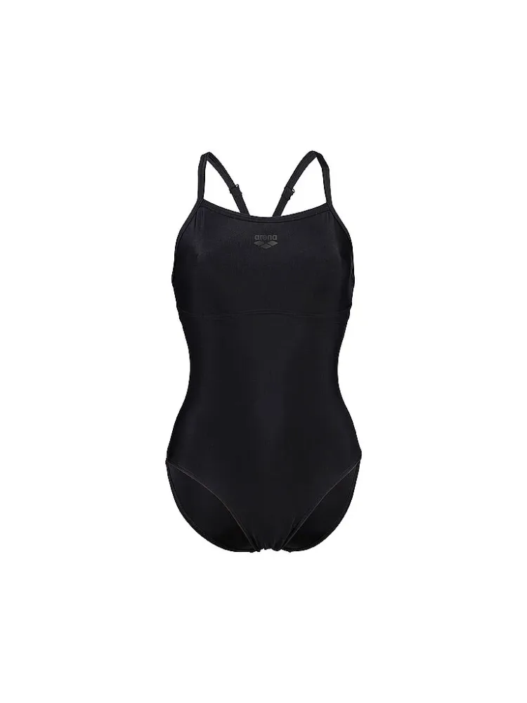 Arena W Arena Solid Swimsuit Lightdrop Back B Badeanzug Damen, schwarz, Grösse: D 38