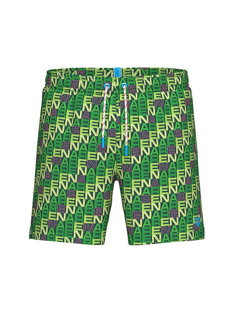 ARENA Herren Badeshorts Beach Boxer Allover grün | S