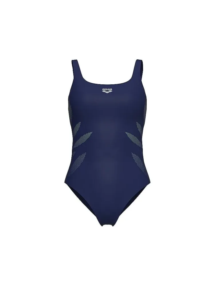 Arena W Arena Swimsuit Milena Wing Back C Cup Figurformender Badeanzug Damen, blau, Grösse: D 42