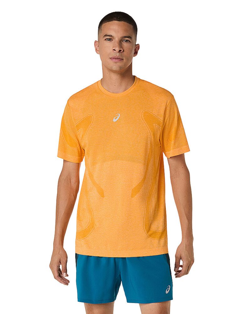 ASICS Herren Laufshirt Road Seamless orange | L