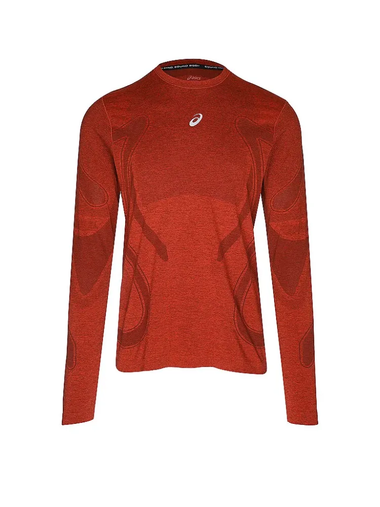 ASICS Road Seamless Herren Longsleeve Rot, Herren, Größe: S