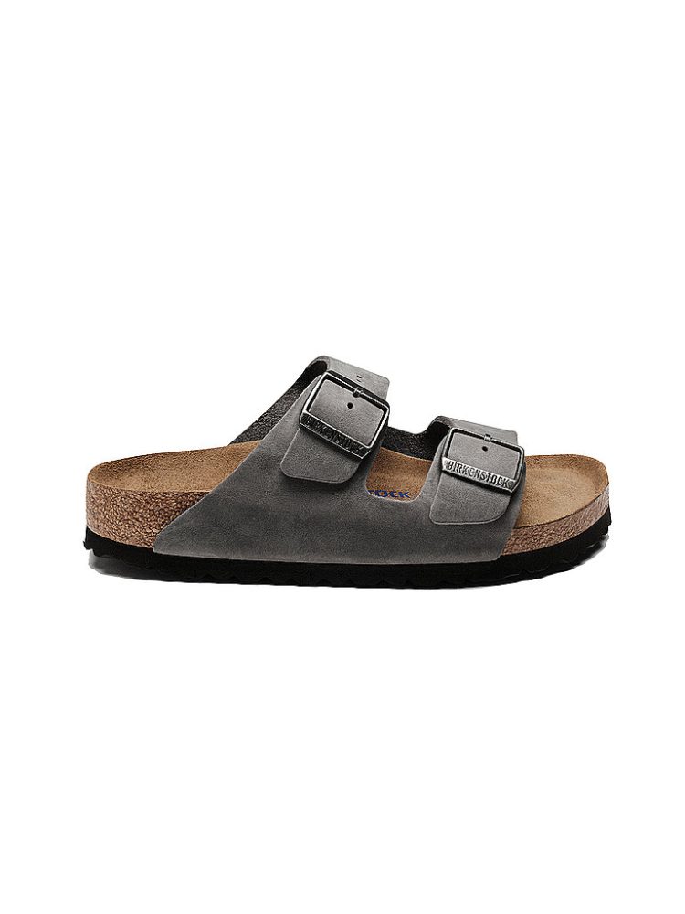 BIRKENSTOCK Herren Pantoletten Arizon Soft Footbed grau | 46