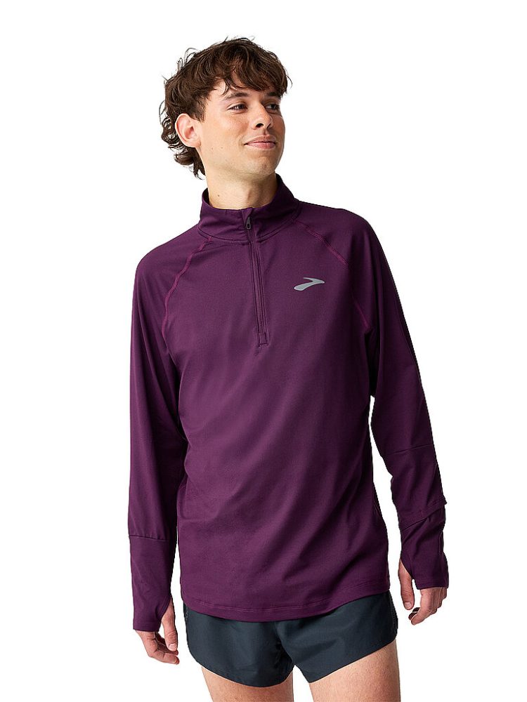 BROOKS Herren Lauf Zipshirt Dash 3.0 dunkelrot | S