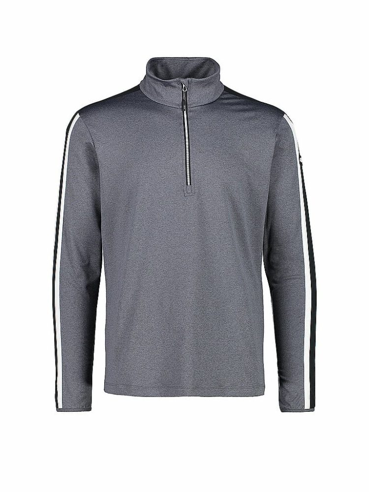 CMP Herren Unterzieh Zipshirt Softtech Melange 70's grau | 52