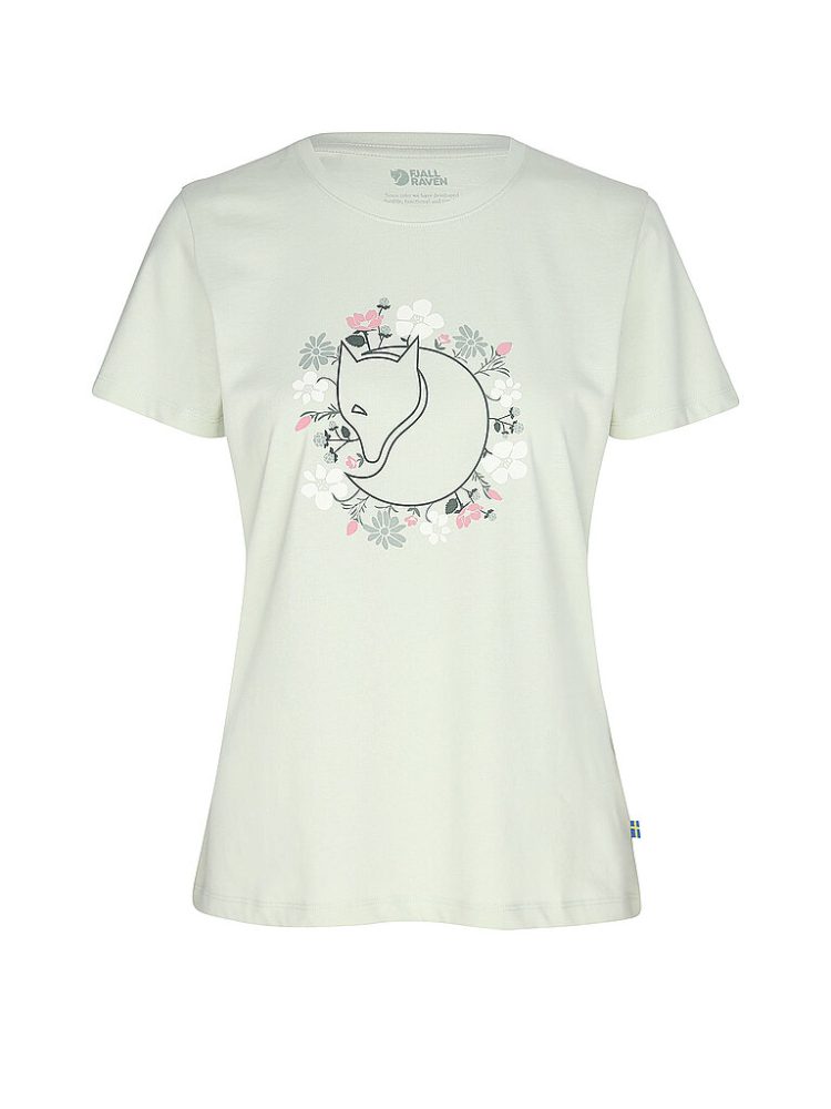 FJÄLLRÄVEN Damen T-Shirt Fjällblomster Fox hellgrün | S