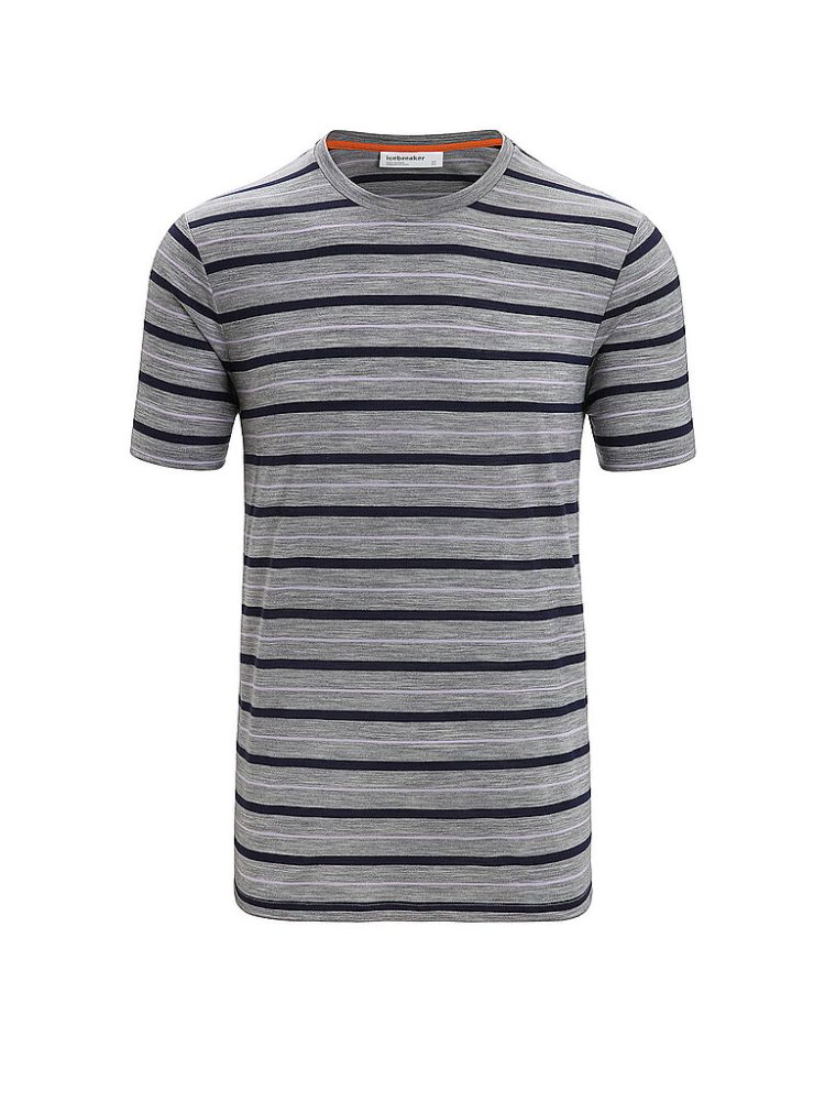 ICEBREAKER Herren Funktionsshirt Wave Stripe dunkelblau | L