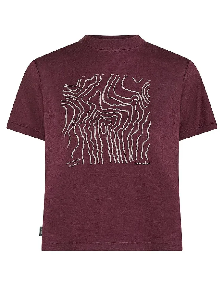 Icebreaker Damen Merino 150 Tech Lite Crop Great Heights T-Shirt