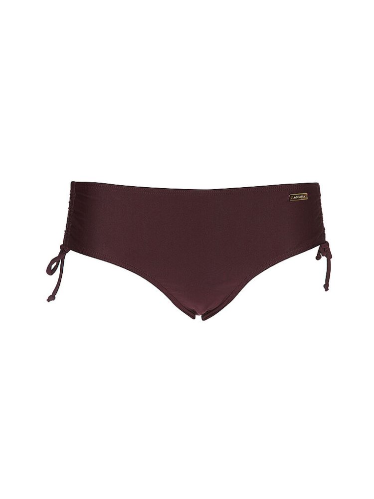 LASCANA Damen Bikinihose mit Raffung dunkelrot | 46