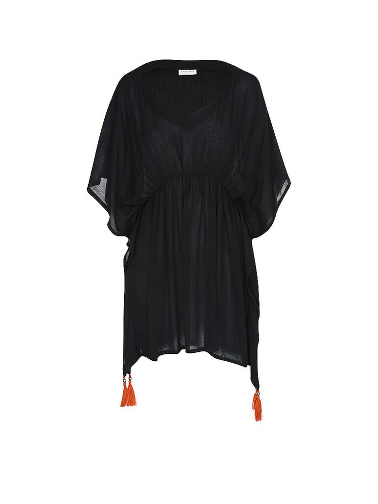 LASCANA Tunika aus gekreppter Viskose, Blusenkleid, Strandmode, transparent