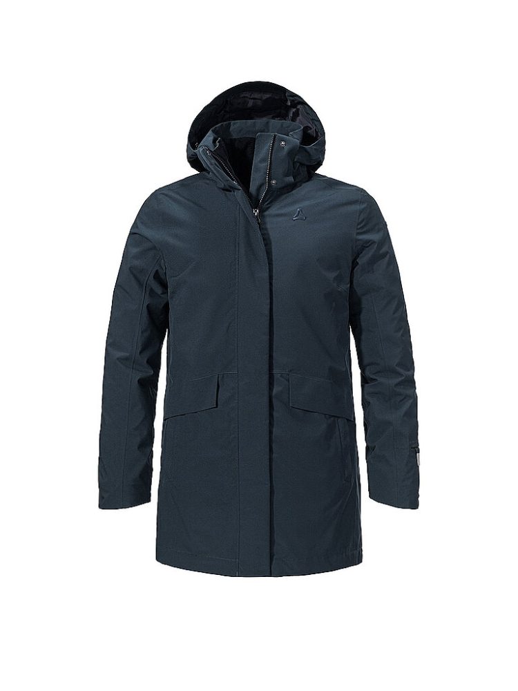 SCHÖFFEL Damen Winterparka 3in1 Style Borkol Hoodie dunkelblau | 38