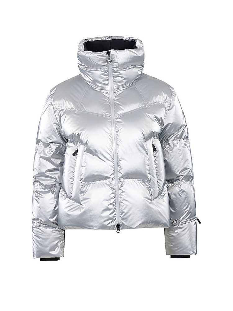 SPORTALM Damen Daunen Skijacke in trendiger Metallicoptik hellgrau | 36