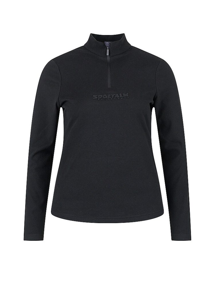 SPORTALM Damen Unterzieh Zipshirt aus dünner Fleece-Qualität schwarz | 44