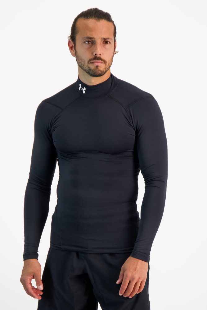 UNDER ARMOUR Herren Fitnessshirt ColdGear® Compression Mock schwarz | XL