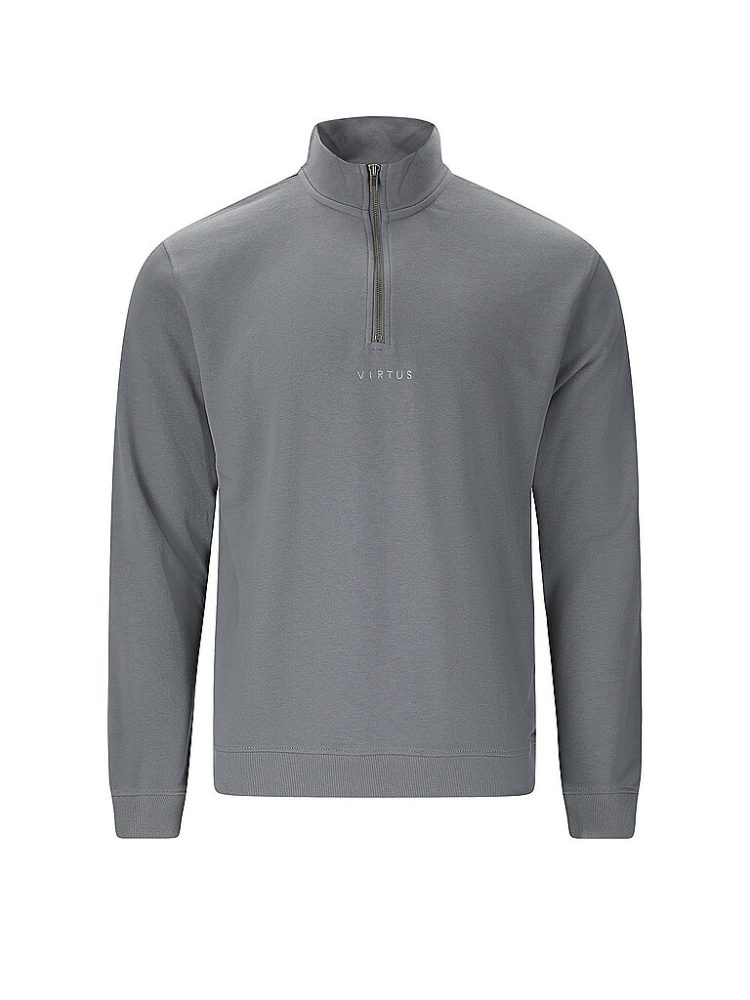 VIRTUS Herren Sweater Minne Half Zip grau | S