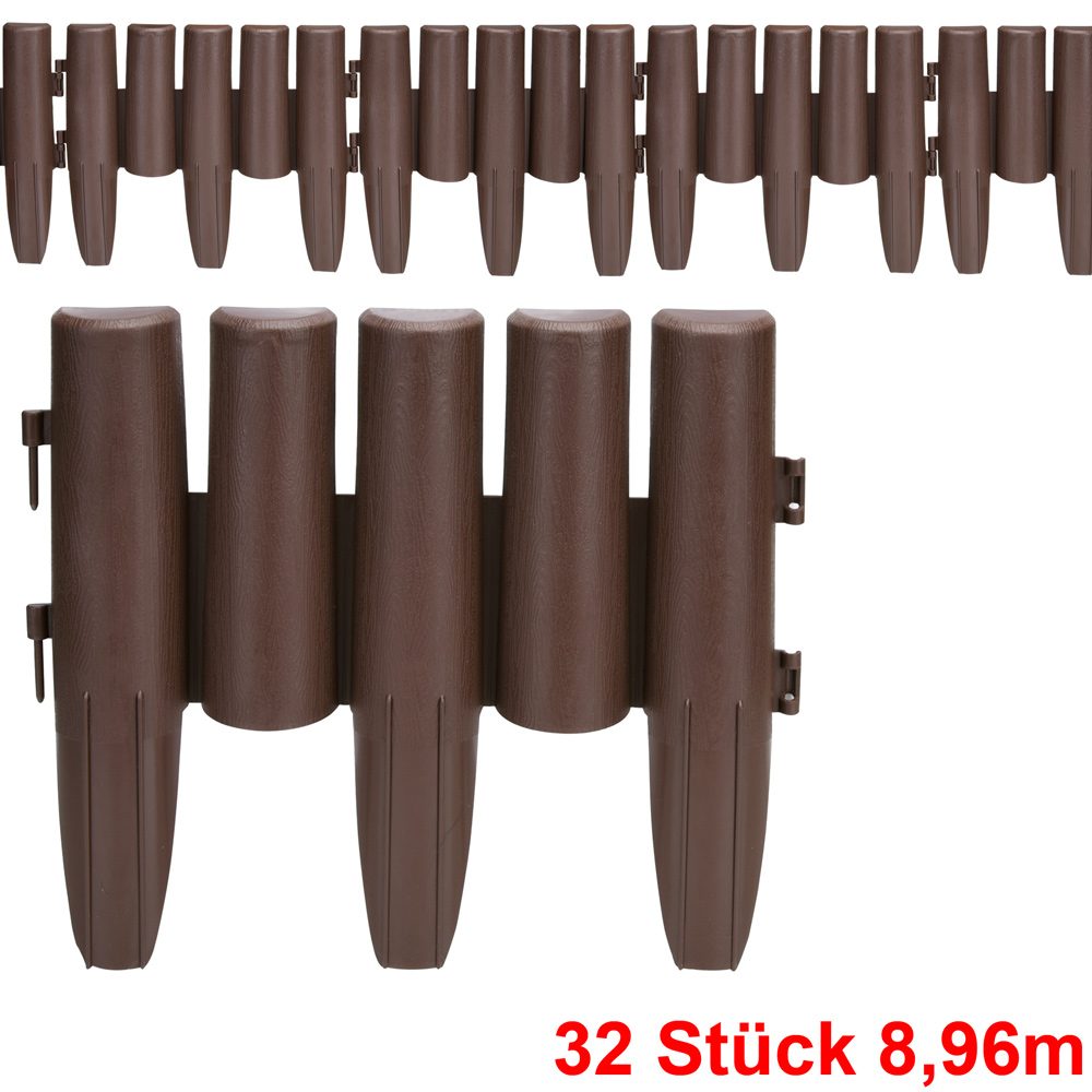 Beeteinfassung 4er-Set Braun 8,96m