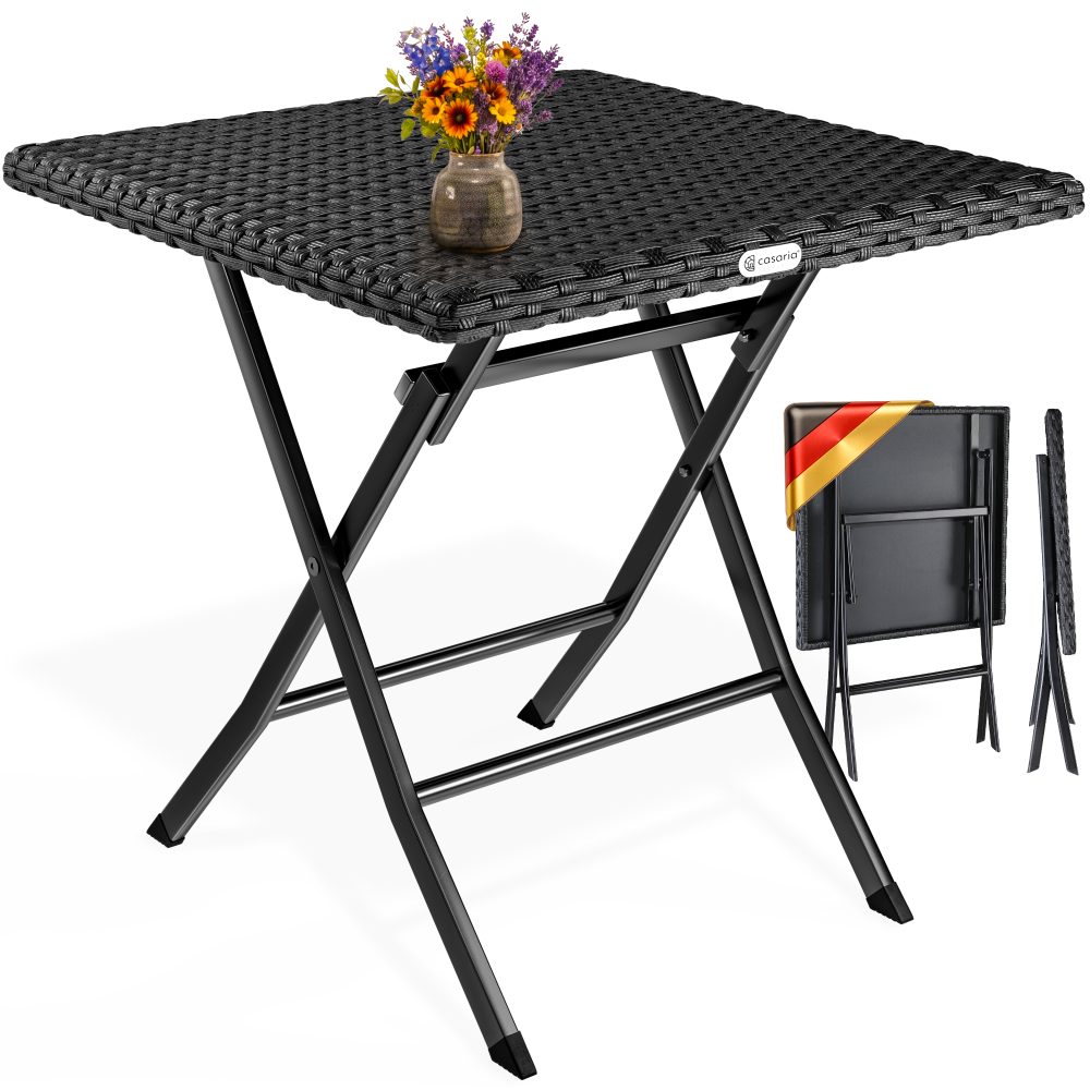 Polyrattan Klapptisch Rom Schwarz 75x65x65cm