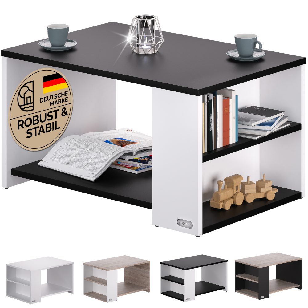 Couchtisch Santa Cruz Weiß/Anthrazit 90x60x50cm