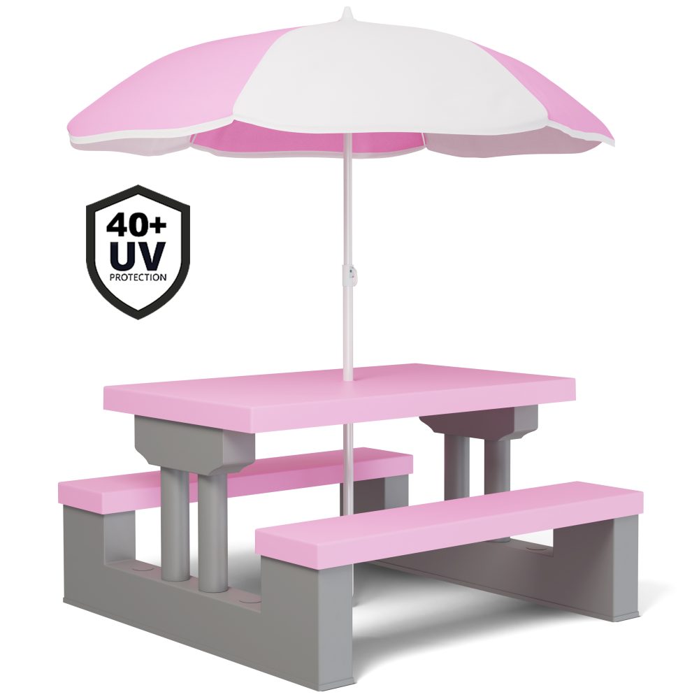 Kindersitzgruppe Pink mit Sonnenschirm