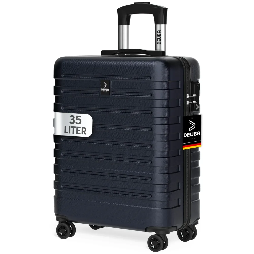 monzana® Hartschalenkoffer New York Dunkelblau 35L Handgepäck Rollen 360º ABS