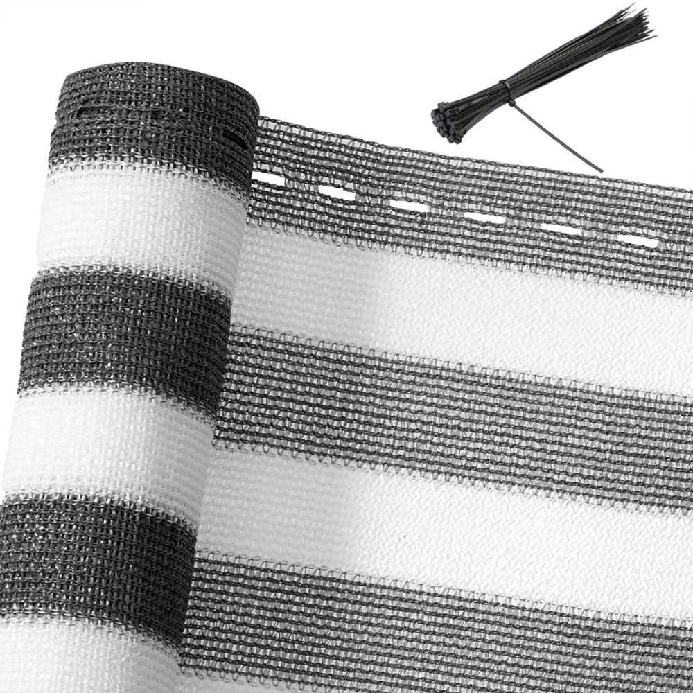 Balkonsichtschutz Grau/Weiß 1x10m