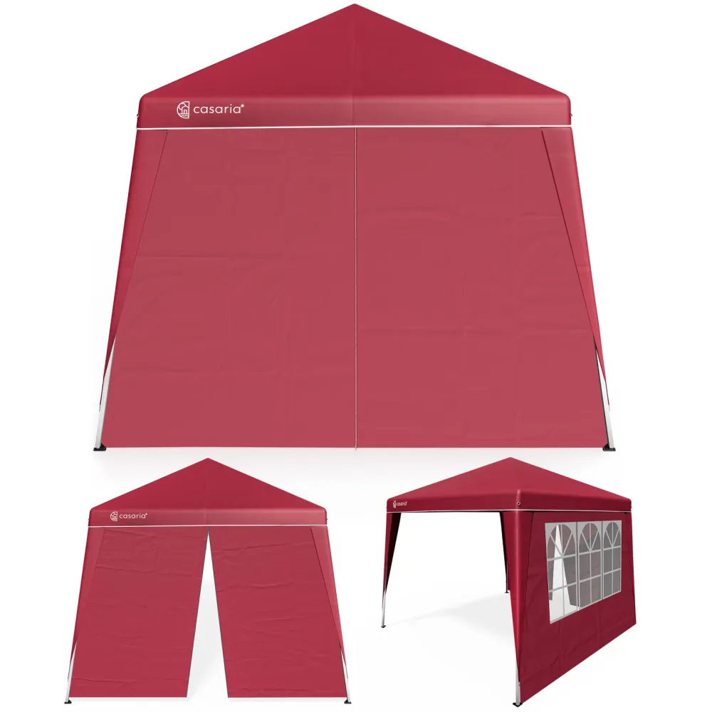 Faltpavillon Capri Rot 3x3m inkl 2 Seitenwänden UV-Schutz 50+