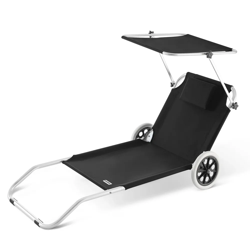 Gartenliege Kreta Anthrazit Alu mit Rollen