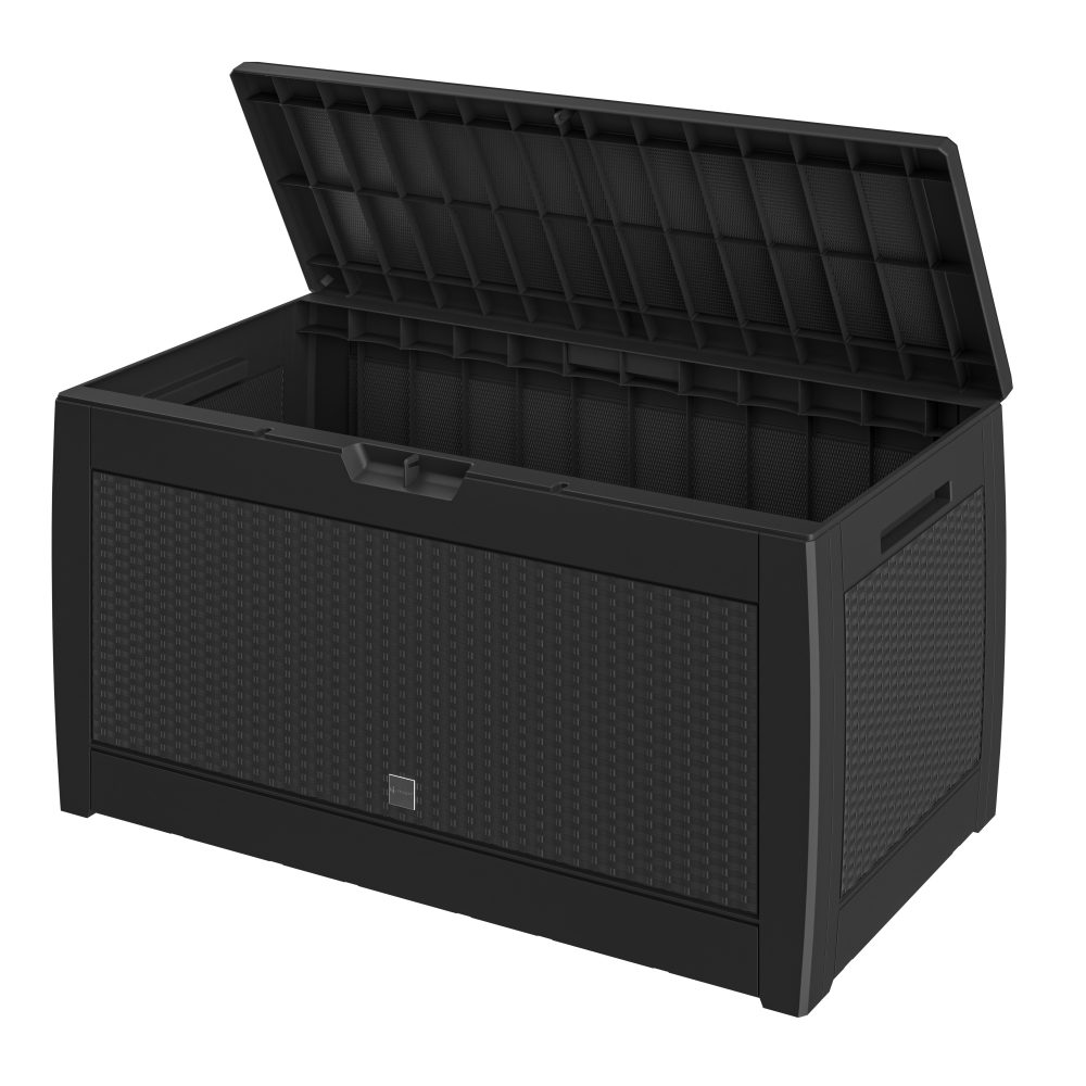 Gartenbox Rato 310L Anthrazit Rattan Optik wasserdicht