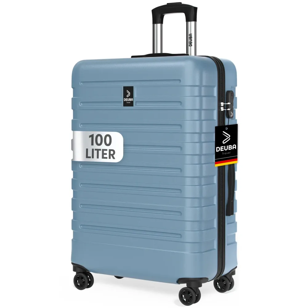 monzana® Hartschalenkoffer New York Pastellblau 100L Rollen 360º ABS
