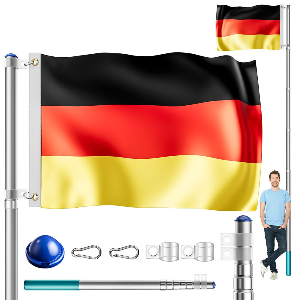 Fahnenmast Alu 630cm inkl Deutschland-Flagge