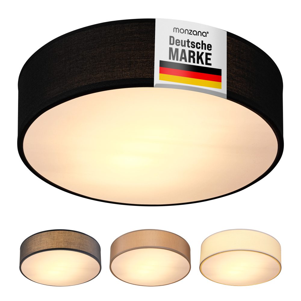 Deckenlampe Schwarz Stoff Ø30cm