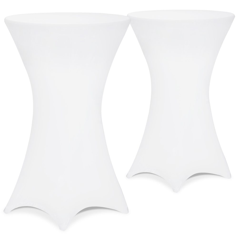 Stehtischhusse 2er-Set Weiß Ø80cm