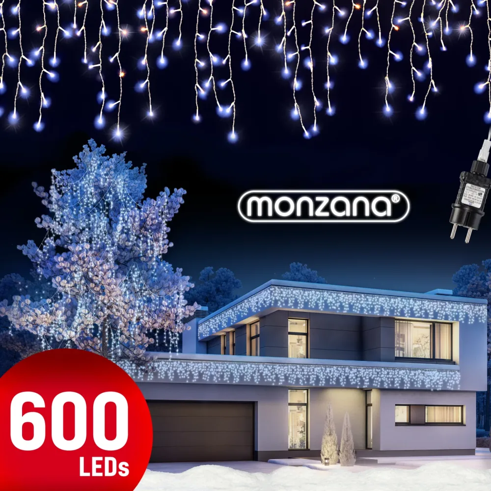 Regenlichterkette LED Kaltweiß 20m