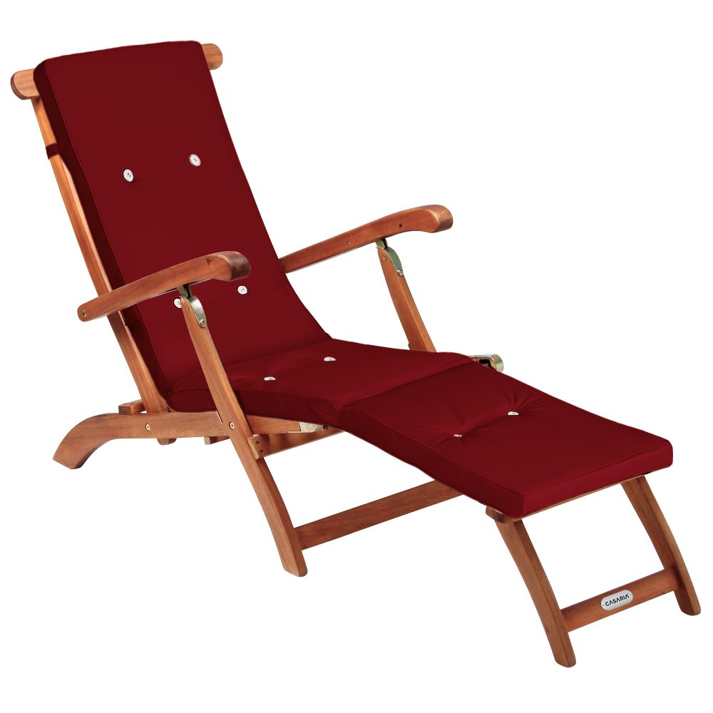 Gartenliege Queen Mary® Akazie FSC®-zertifiziert inkl Auflage Rot