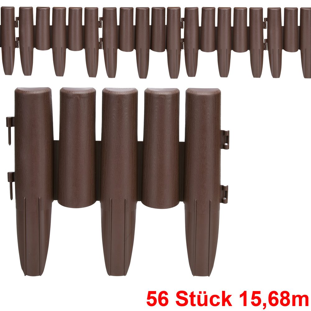 Beeteinfassung 7er-Set Braun 15,68m