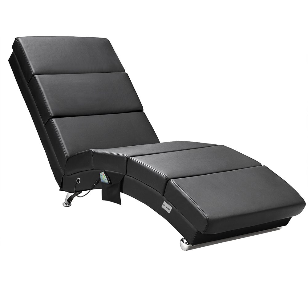 Relaxliege London Schwarz mit Massage- & Heizfunktion