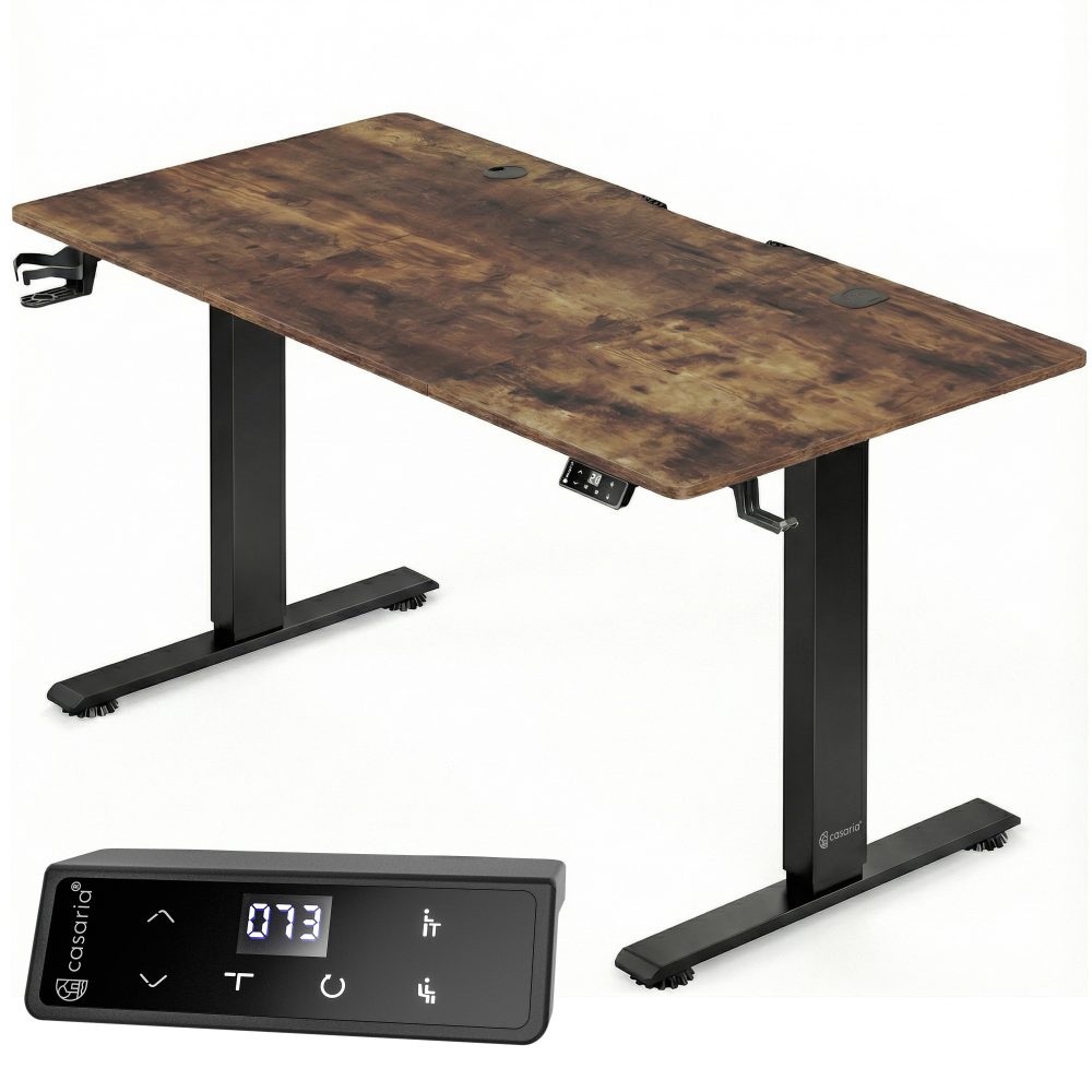 Höhenverstellbarer Schreibtisch Braun 140x60x72-117cm